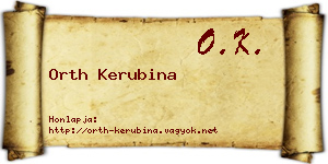 Orth Kerubina névjegykártya